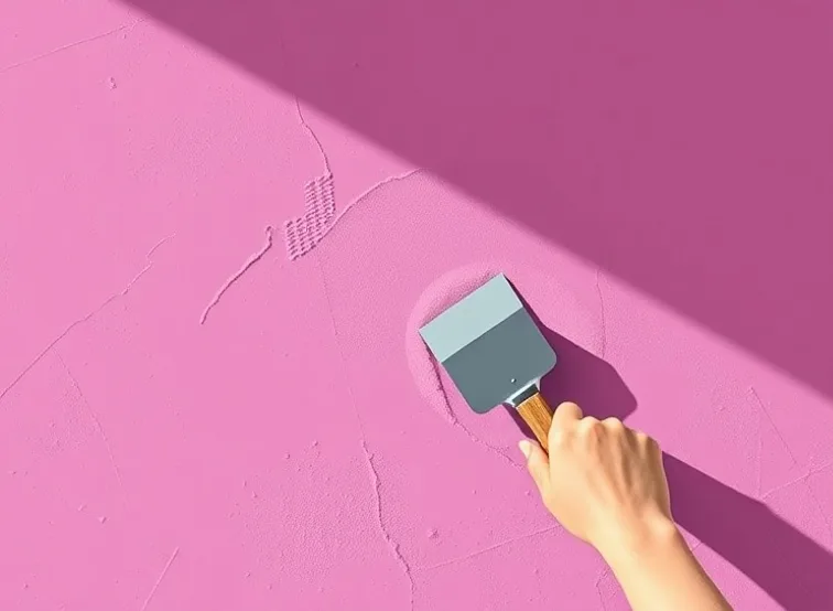 Application d'un enduit décoratif à la lisseuse sur un mur